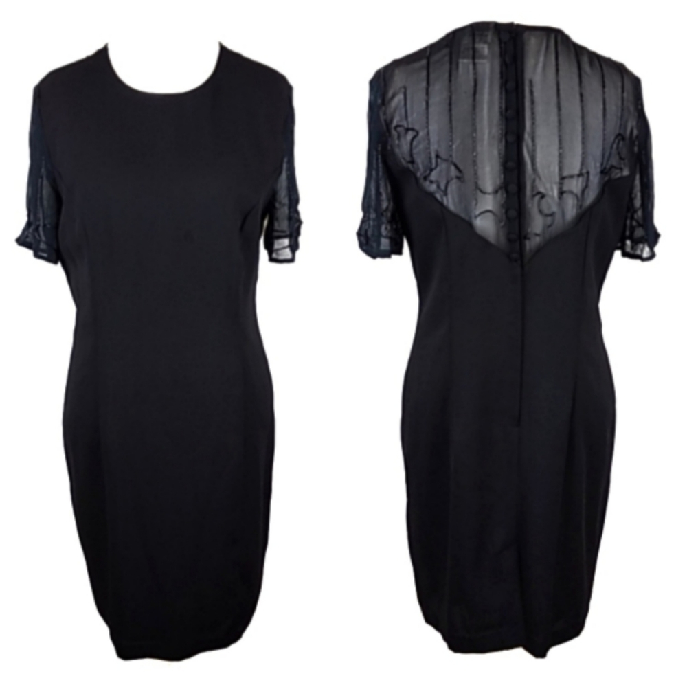 Vintage Halmode Petites Dress Sheer Back 12 Petite